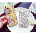 New arrivel OEM transparent TPU sunflower relief protective phone case for iphone 6/6 plus